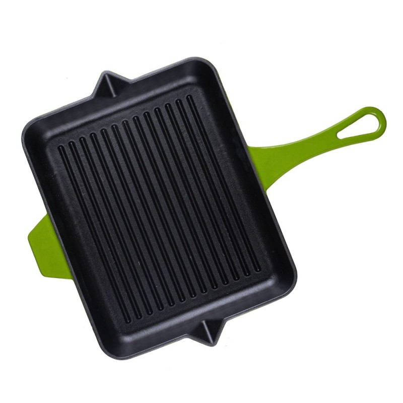 Tigaie grill din fontă emailată Hosse, Bamboo, 26x32cm - 