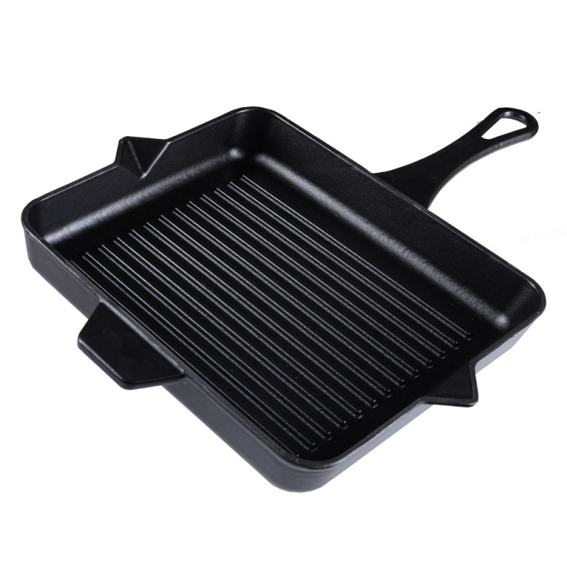 Tigaie grill din fontă emailată Hosse, Black Onyx, 26x32cm - Tigaie grill din fontă