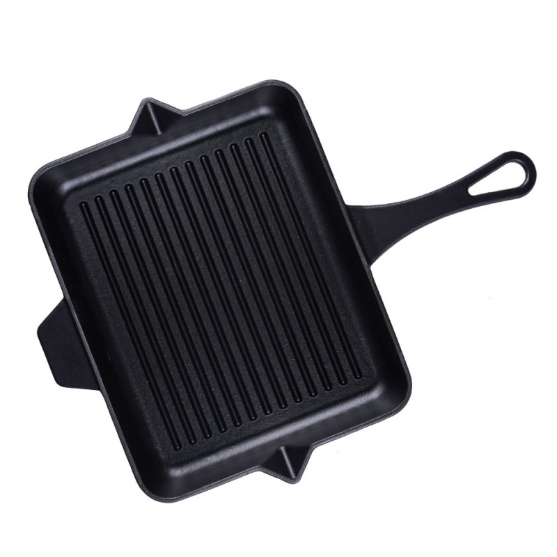 Tigaie grill din fontă emailată Hosse, Black Onyx, 26x32cm - Tigaie grill din fontă