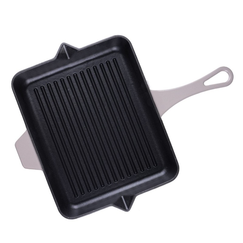 Tigaie grill din fontă emailată Hosse, Ivory, 26x32cm - 
