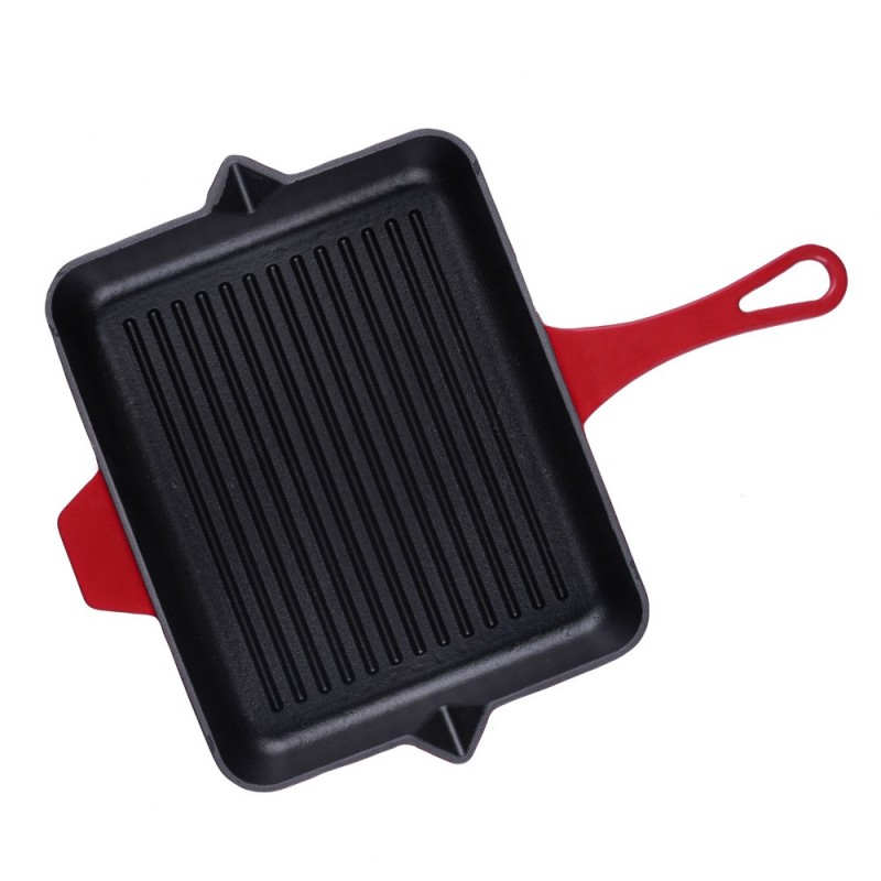 Tigaie grill din fontă emailată Hosse, Rubin, 26x32cm - 