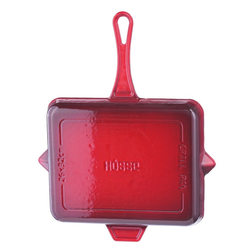 Tigaie grill din fontă emailată Hosse, Rubin, 26x32cm | Tigaie grill din fontă Tigaie grill din fontă emailată Hosse, Rubin, 26x32cm | Tigaie grill din fontă | Tigaie din fontă |